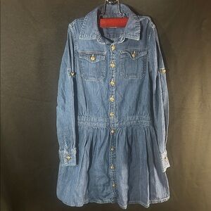 Polo by Ralph Lauren Denim Shirt Dress with Gold Buttons